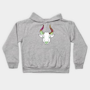 Trippy Psychedelic Ox Glitchcore Glitch Art Kids Hoodie